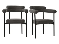 Sillas de comedor modernas, asientos de terciopelo gris, estructura de metal, comodidad óptima (70x62x84 cm)
