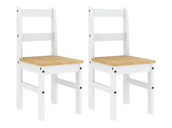 Sillas de comedor Panama 2 uds madera pino blanco 40x46x90 cm