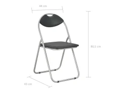 Sillas de comedor plegables 4 unidades cuero sintético negro