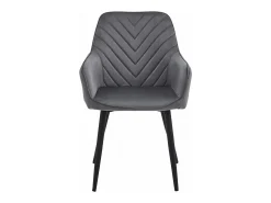 Sillas de comedor Valora WAAV – Terciopelo gris oscuro con patas negras x 2