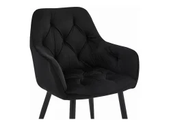 Sillas de comedor Valora LUKK – Terciopelo negro con patas negras x 2