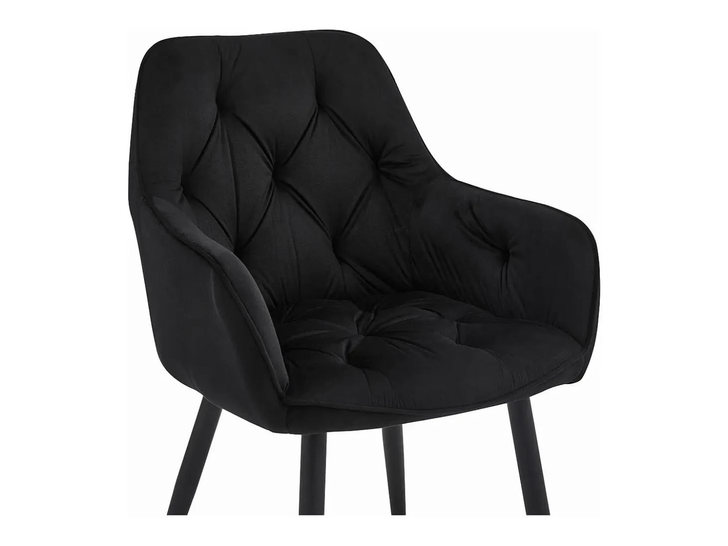 Sillas de comedor Valora LUKK – Terciopelo negro con patas negras x 2