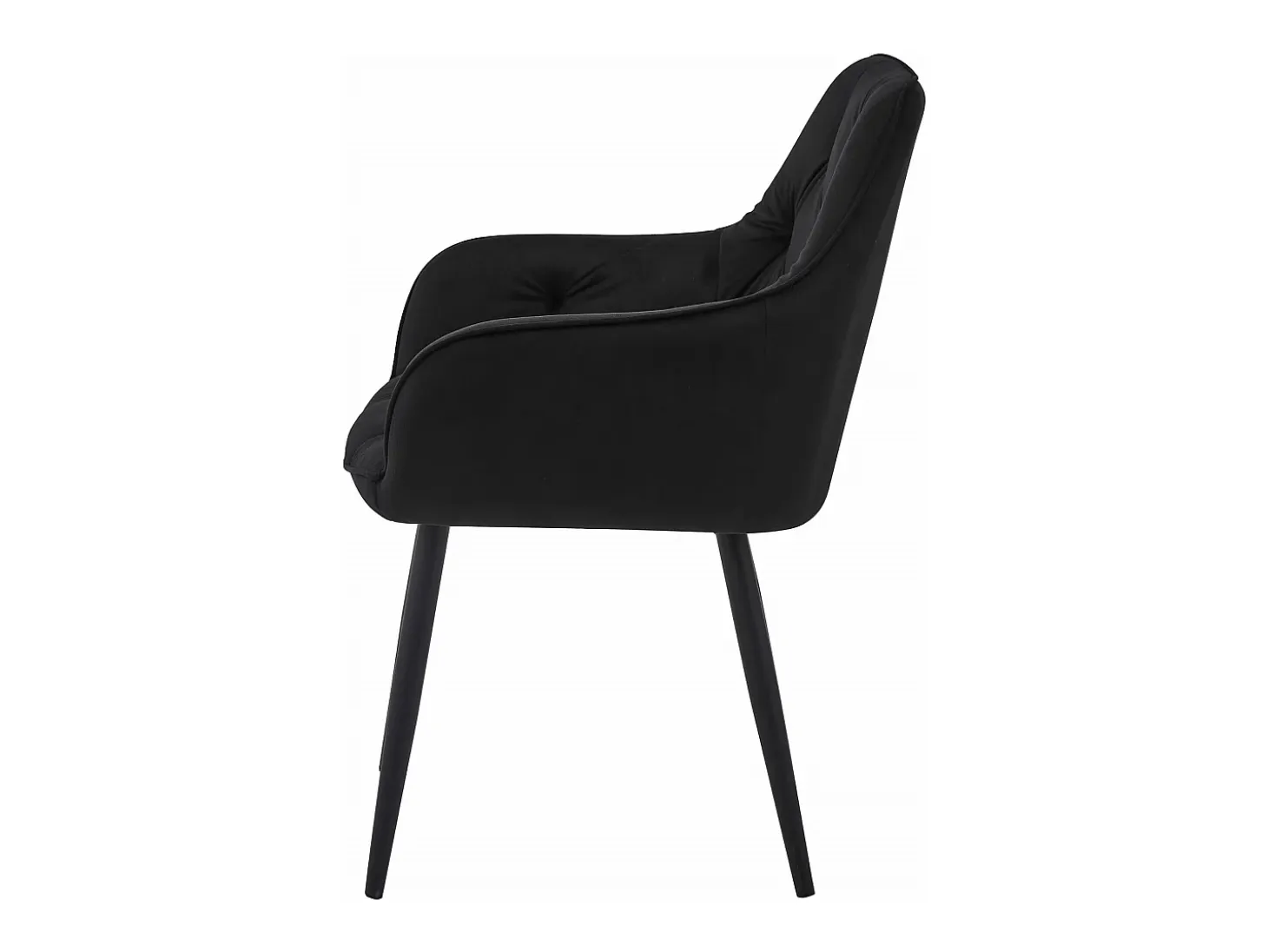 Sillas de comedor Valora LUKK – Terciopelo negro con patas negras x 2