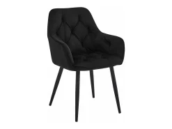 Sillas de comedor Valora LUKK – Terciopelo negro con patas negras x 2