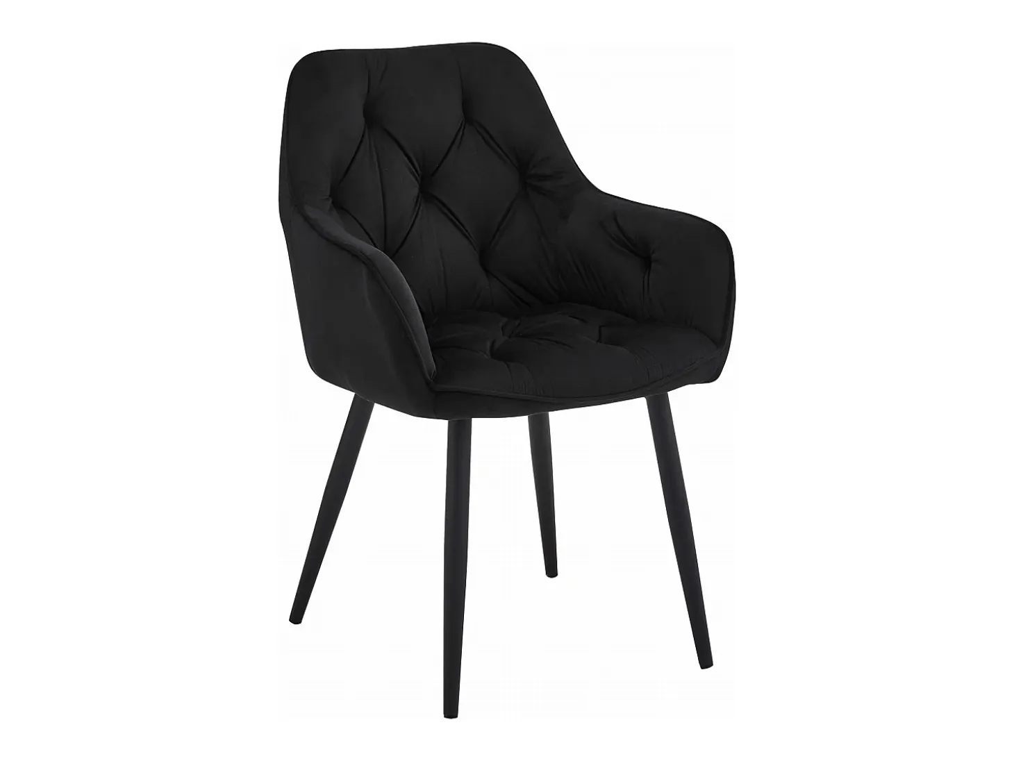 Sillas de comedor Valora LUKK – Terciopelo negro con patas negras x 2