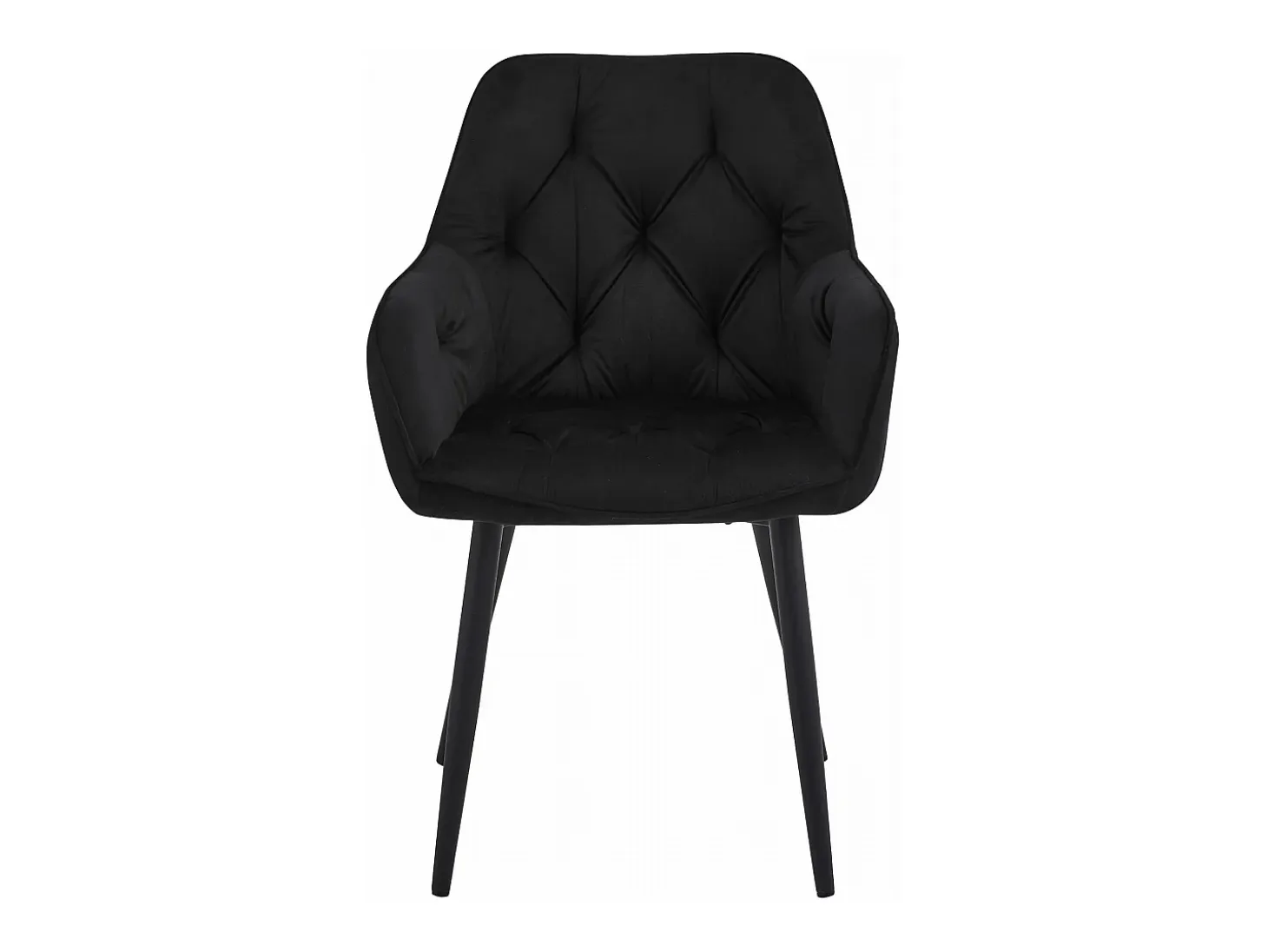 Sillas de comedor Valora LUKK – Terciopelo negro con patas negras x 2