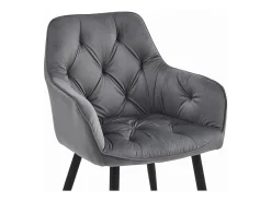 Sillas de comedor Valora LUKK – Terciopelo gris oscuro con patas negras x 2
