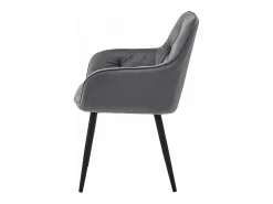 Sillas de comedor Valora LUKK – Terciopelo gris oscuro con patas negras x 2