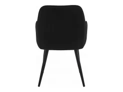 Sillas de comedor Valora WAAV – Terciopelo negro con patas negras x2