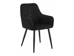 Sillas de comedor Valora WAAV – Terciopelo negro con patas negras x2