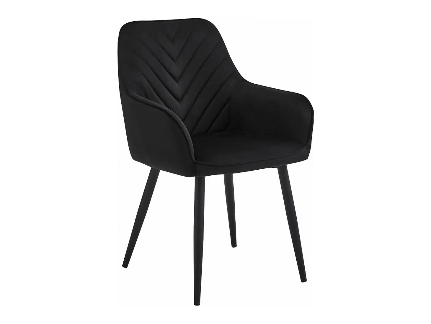 Sillas de comedor Valora WAAV – Terciopelo negro con patas negras x2
