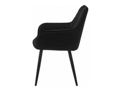 Sillas de comedor Valora WAAV – Terciopelo negro con patas negras x2