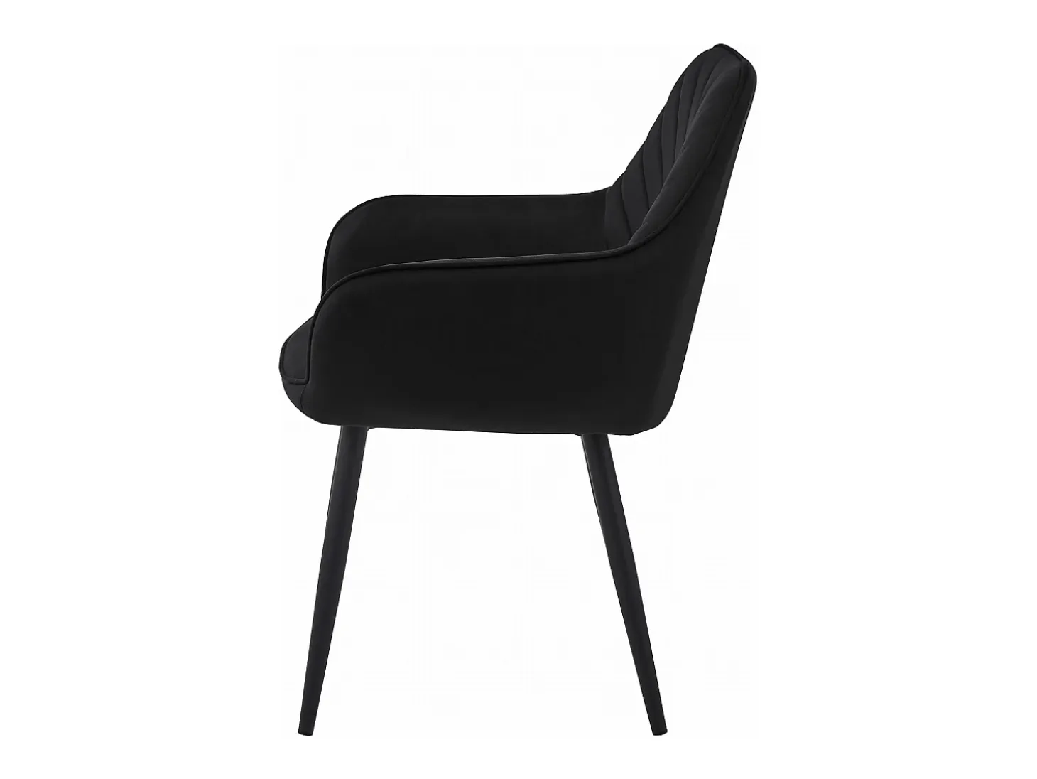 Sillas de comedor Valora WAAV – Terciopelo negro con patas negras x2