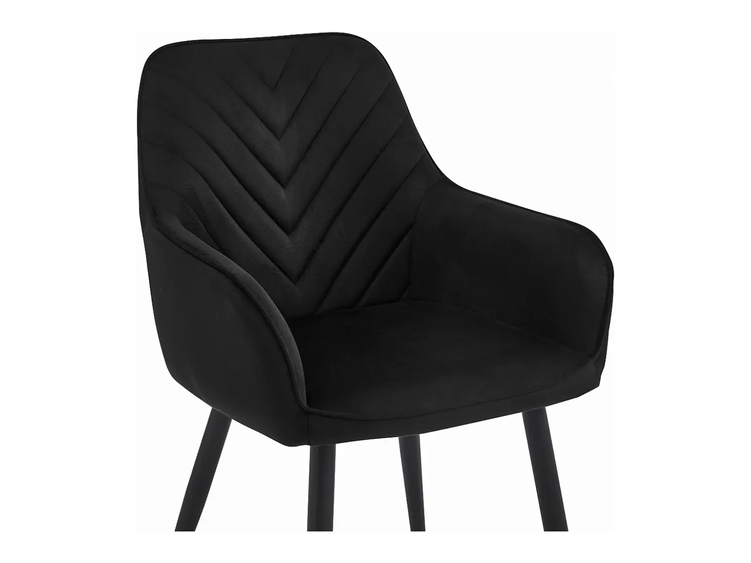 Sillas de comedor Valora WAAV – Terciopelo negro con patas negras x2