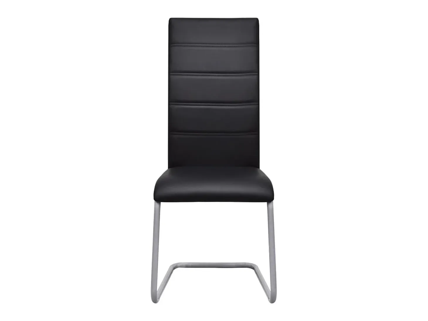 Sillas de comedor voladizas 6 unidades cuero sintético negro