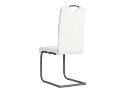 Sillas de comedor voladizas 2 unidades cuero sintético blanco