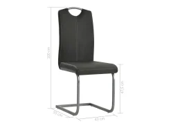 Sillas de comedor voladizas 4 unidades cuero sintético gris