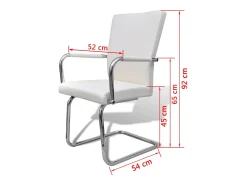 Sillas de comedor voladizas 6 unidades de tela blanca