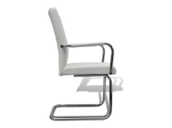Sillas de comedor voladizas 6 unidades de tela blanca