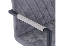Sillas de comedor voladizas 2 unidades cuero sintético gris oscuro