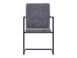 Sillas de comedor voladizas 2 unidades cuero sintético gris oscuro