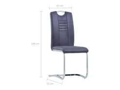Sillas de comedor voladizas 2 unidades piel de ante artificial gris
