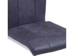 Sillas de comedor voladizas 2 unidades piel de ante artificial gris