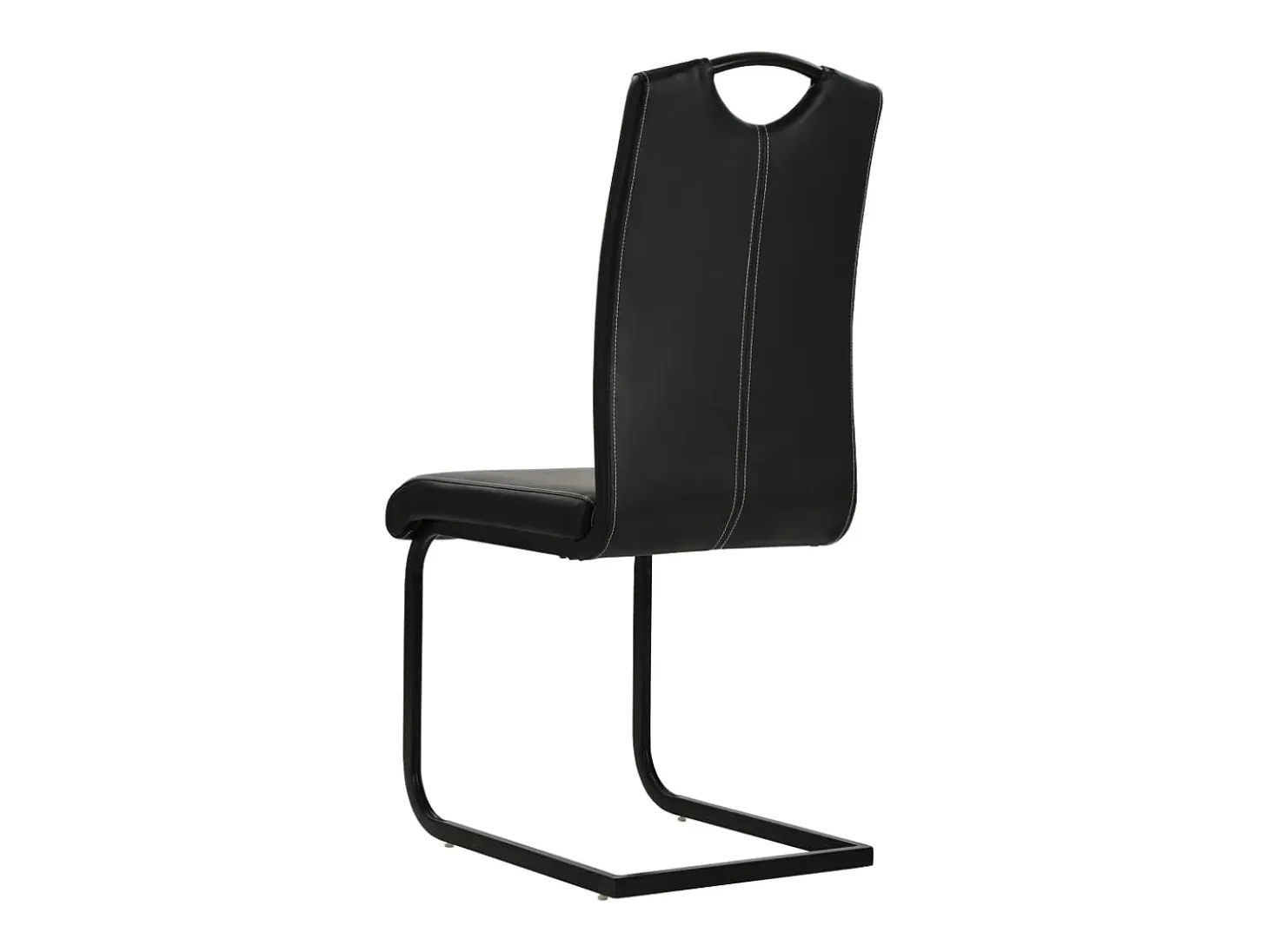 Sillas de comedor voladizas 4 unidades cuero sintético negro