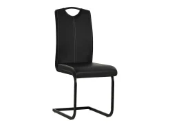 Sillas de comedor voladizas 4 unidades cuero sintético negro