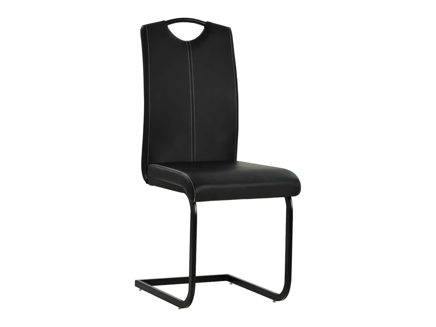 Sillas de comedor voladizas 4 unidades cuero sintético negro