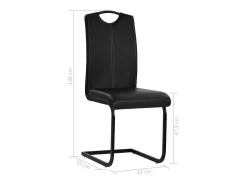 Sillas de comedor voladizas 2 unidades cuero sintético negro
