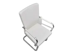 Sillas de comedor voladizas 4 unidades de tela blanca