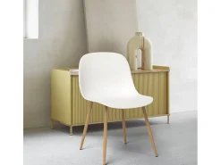 Sillas de diseño escandinavo para cocina comedor restaurante Sleek - Blanco