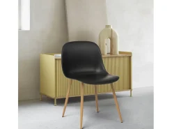 Sillas de diseño escandinavo para cocina comedor restaurante Sleek - Negro