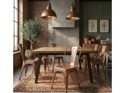 sillas de diseño industrial de metal shabby chic vintage estilo steel old - Cobre