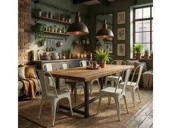 sillas de diseño industrial de metal shabby chic vintage estilo steel old - Blanco Shabby