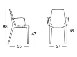 Sillas de diseño moderno para cocina bar restaurante Scab Vanity Arm