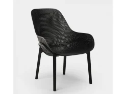 Sillas de diseño moderno para cocina y bar en polipropileno Majestic - Negro