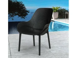 Sillas de diseño moderno para cocina y bar en polipropileno Majestic - Negro
