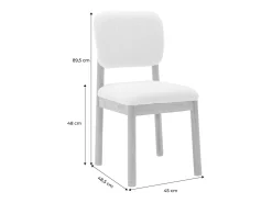 Sillas de madera de hevea y borreguito, set de 2 blanco