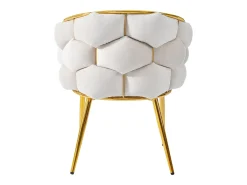 Sillas de terciopelo de lujo (6 piezas), sillas de comedor modernas, patas de metal dorado, beige (44 x 41 x 74 cm)