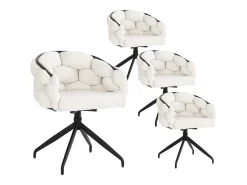 Sillas de terciopelo de lujo (4 piezas), giratorias 360°, diseño moderno, metal dorado, beige (45 x 44 x 77,5 cm)