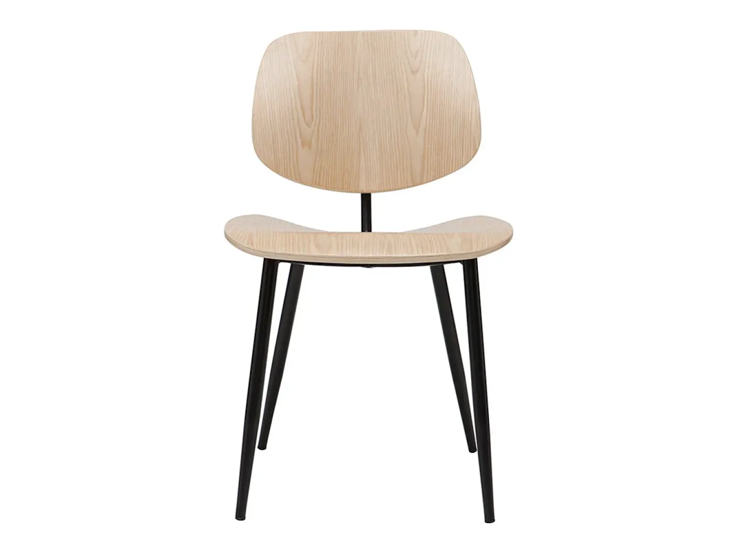 Sillas en madera clara y metal negro (lote de 2) TOBIAS