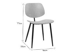 Sillas en madera clara y metal negro (lote de 2) TOBIAS