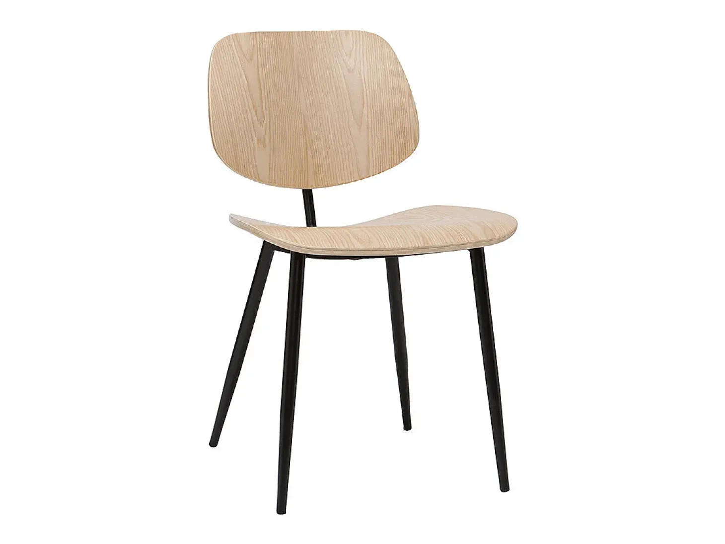 Sillas en madera clara y metal negro (lote de 2) TOBIAS