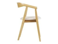Sillas escandinavas de madera clara y tela de efecto lana rizada blanca (juego de 2) BAHIA