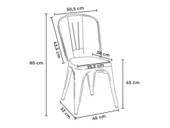 sillas industriales metal acero para cocinas y bares steel one - Blanco