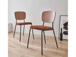 Sillas loop texturizada, set de 2 terracota