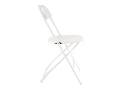 Sillas Plegables Portátiles SucceBuy, Lote de 6, Silla de Comedor de Plástico con Estructura de Metal, para Interior y Exterior, Hogar, Jardín, Blanco