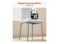 Sillas SucceBuy Comedor Modernas, Juego de Sillas de Cocina de Cuero 4 Piezas, con Respaldo, Cojines Gruesos y Patas de Metal, para Mesa de Comedor